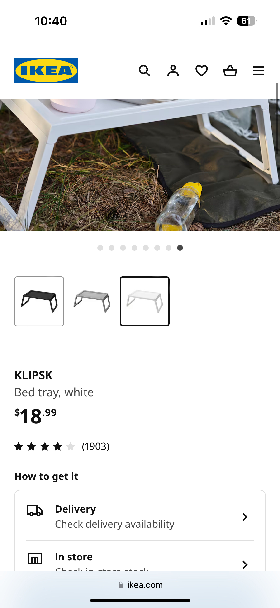 IKEA bed tray KLIPSK - photo 4