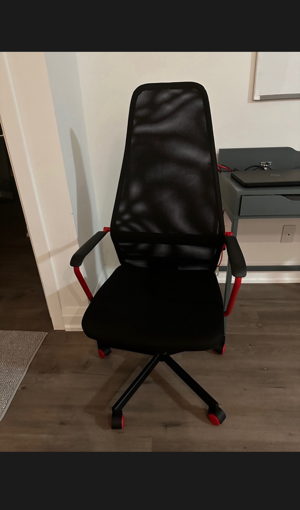 IKEA Gaming chair , black and red in colour thumbnail