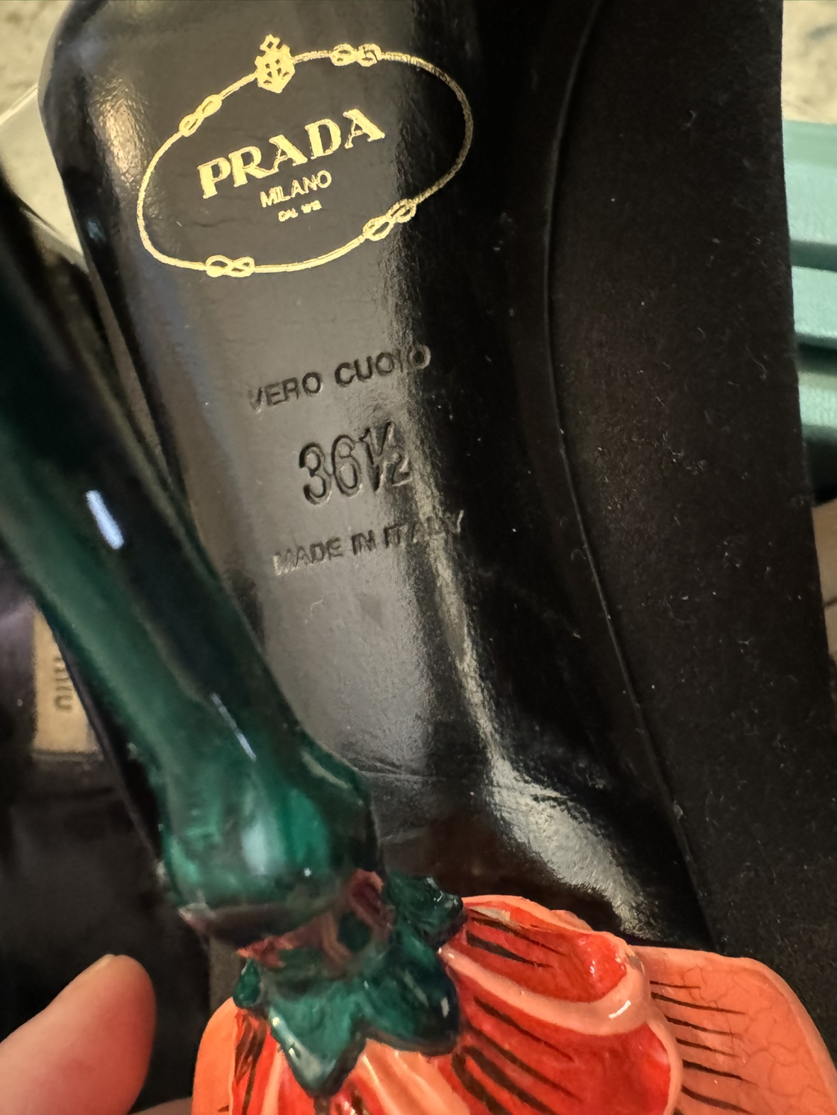 Prada Satin flower heels 36.5 authentic - photo 3