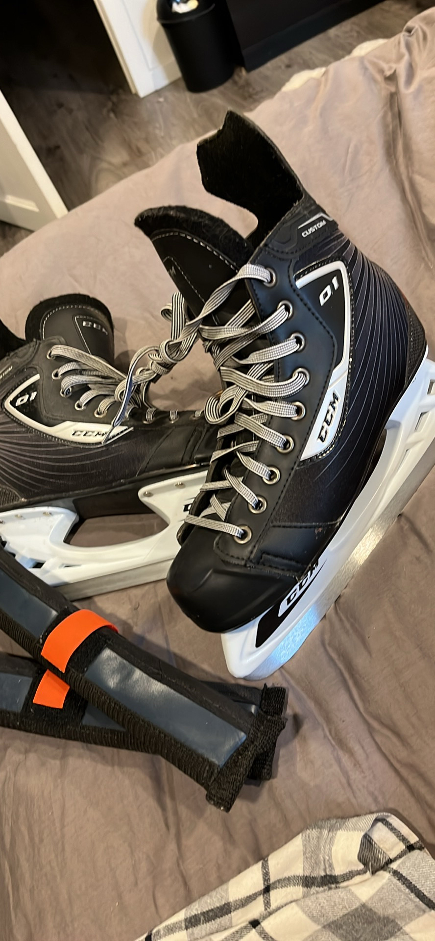 CCM hockey skates with skate guards