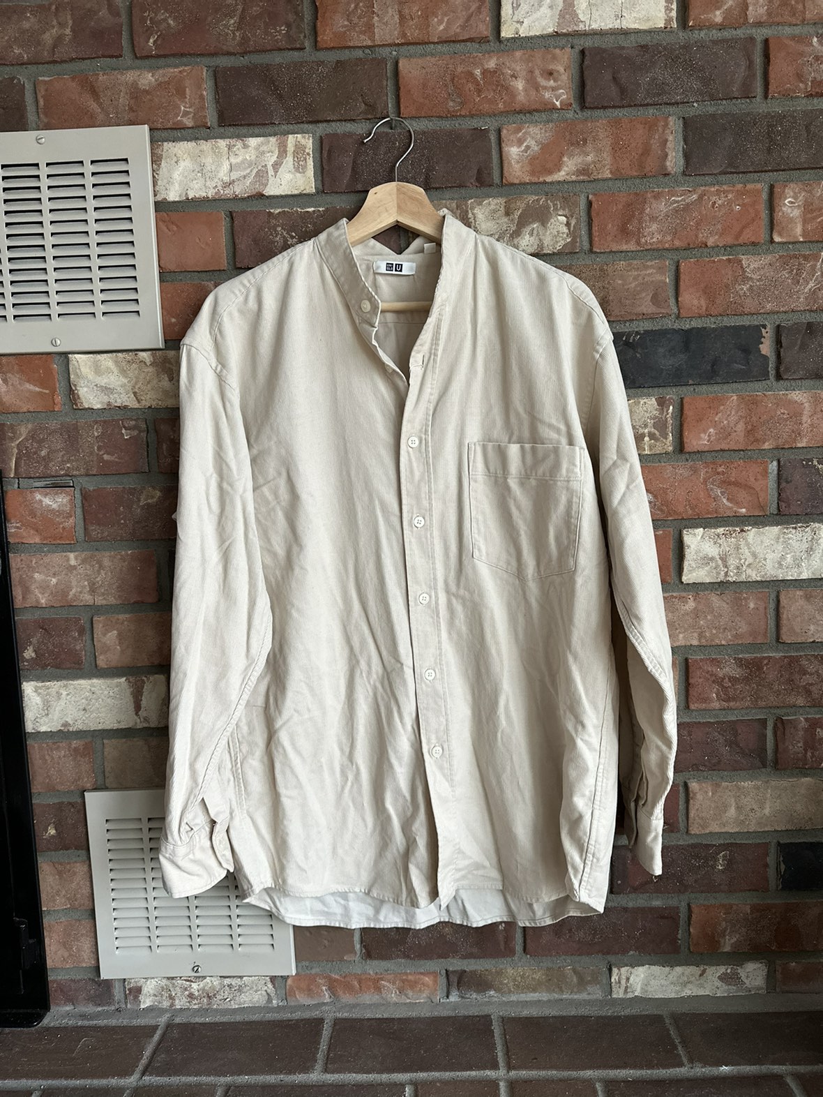 *NEW* UNIQLO Corduroy Stand Collar Long Sleeve Shirt