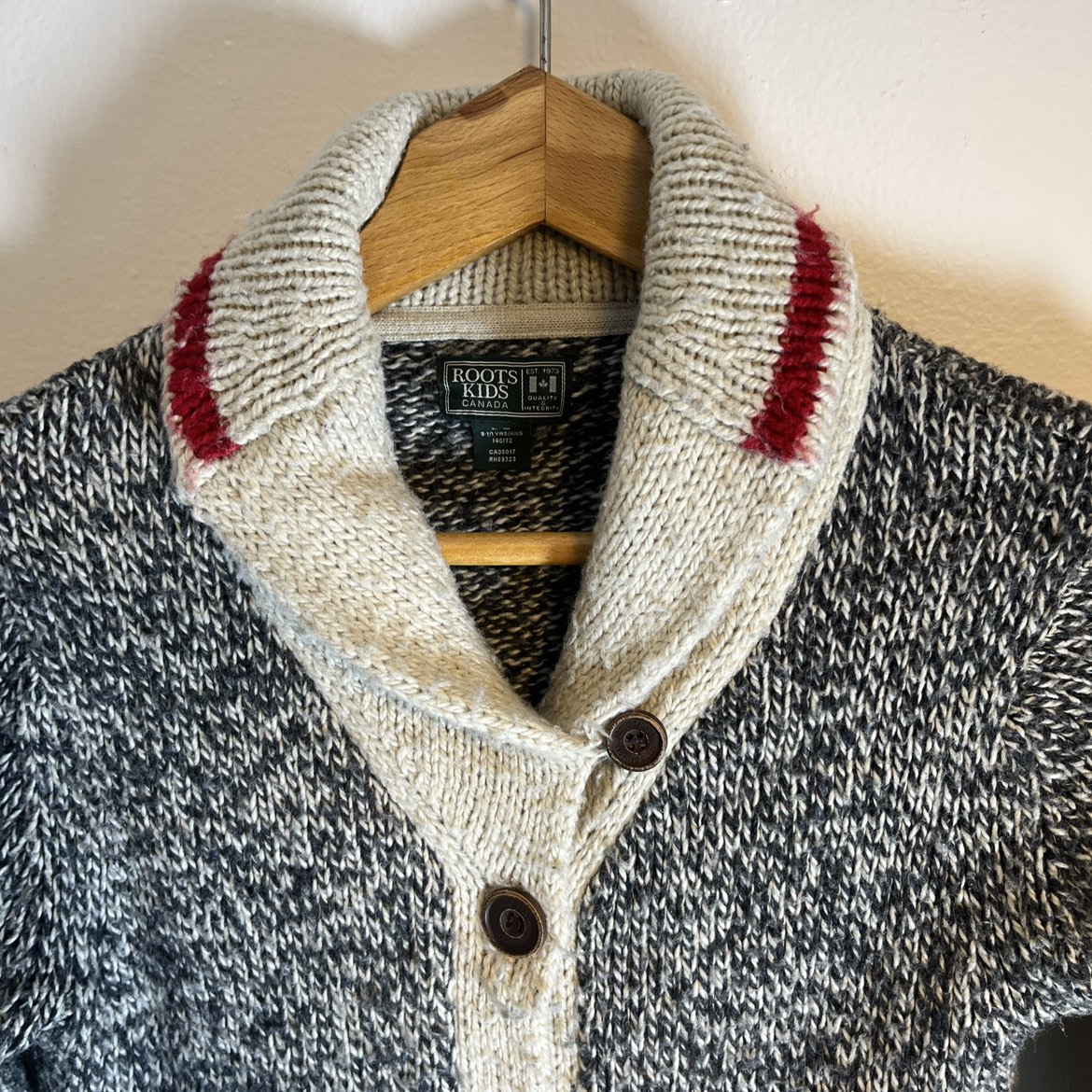 Roots Kids Cabin Cardigan Knit Salt & Pepper Sweater image indicator(10)