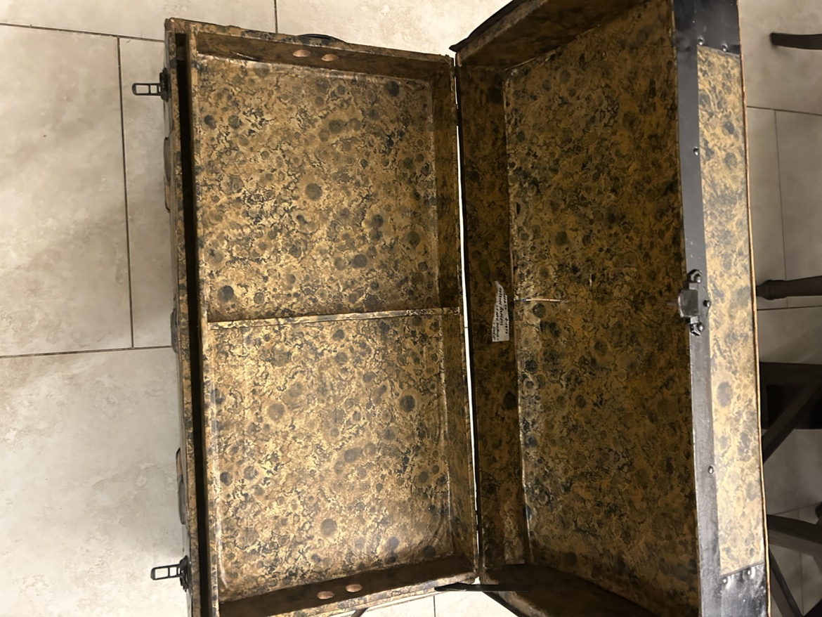 1873 Travelling Storage Chest vintage antique made in England image indicator(10)