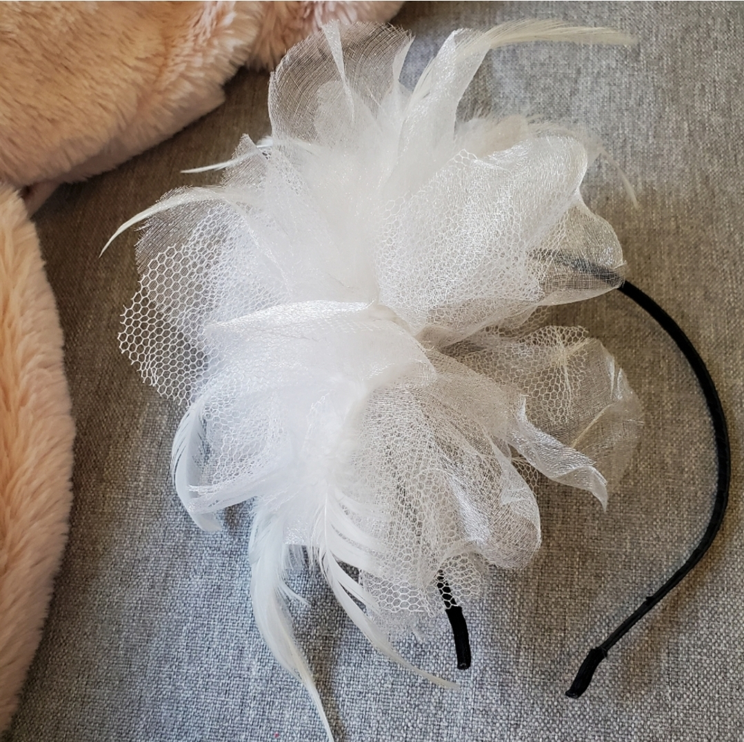 Brand New Bridal Feather Fascinator Headband Hair Accessory image indicator(3)