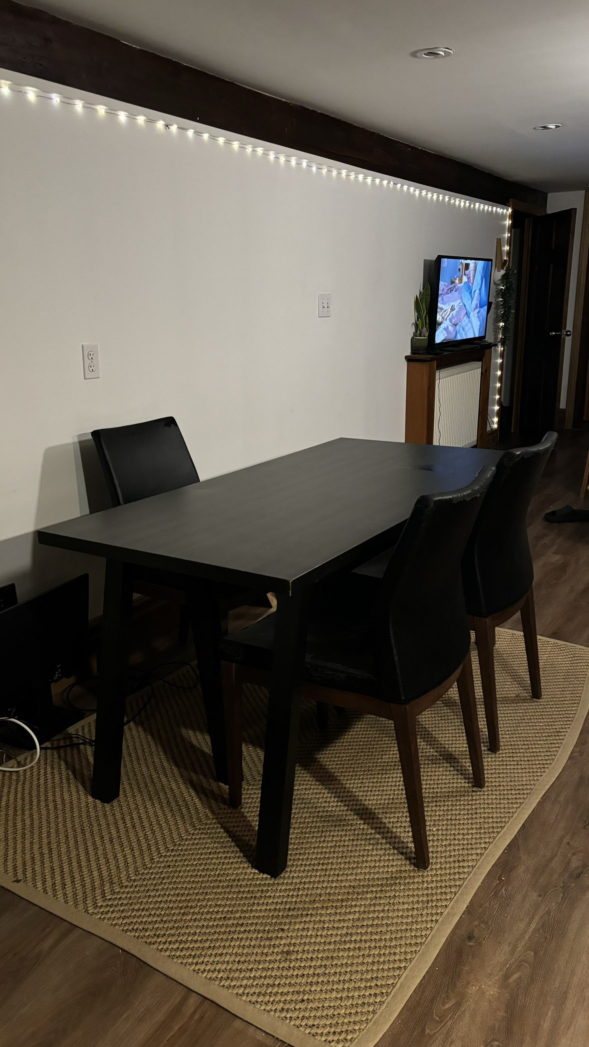 Black dining table