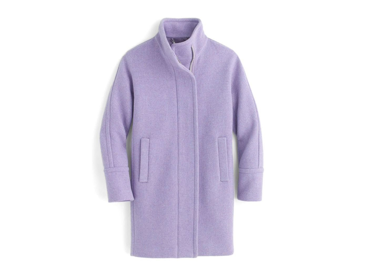 J Crew Lilac French Purple Cocoon Coat Stadium Wool