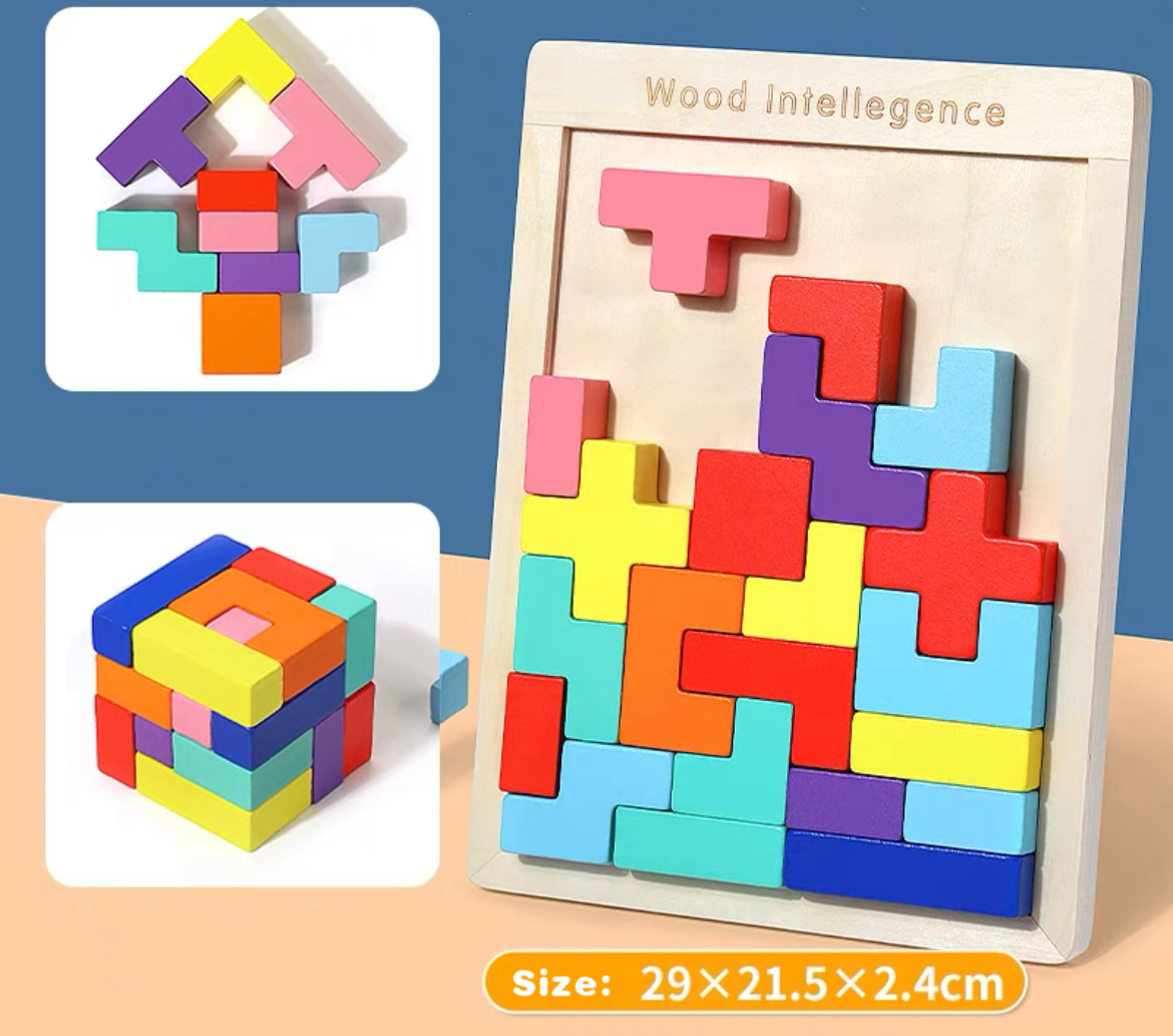 NEW wooden puzzle Tetris Block - photo 3