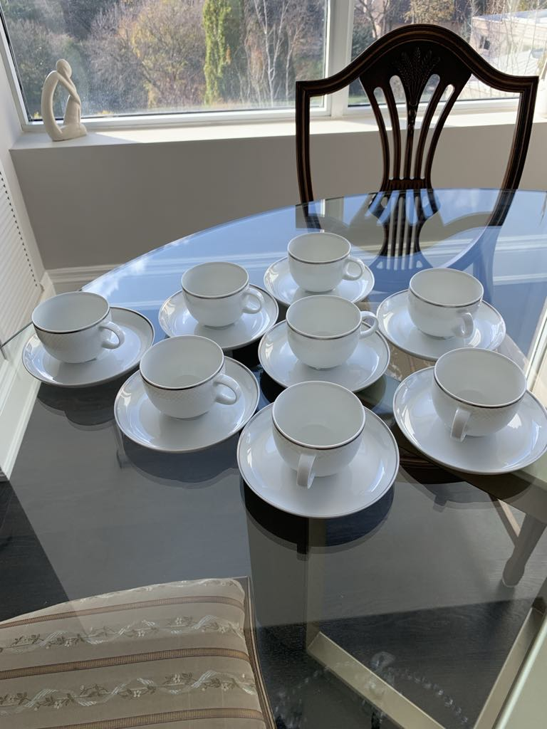 Rosenthal Continental White Platinum Silver Tea Cup Set - photo 4