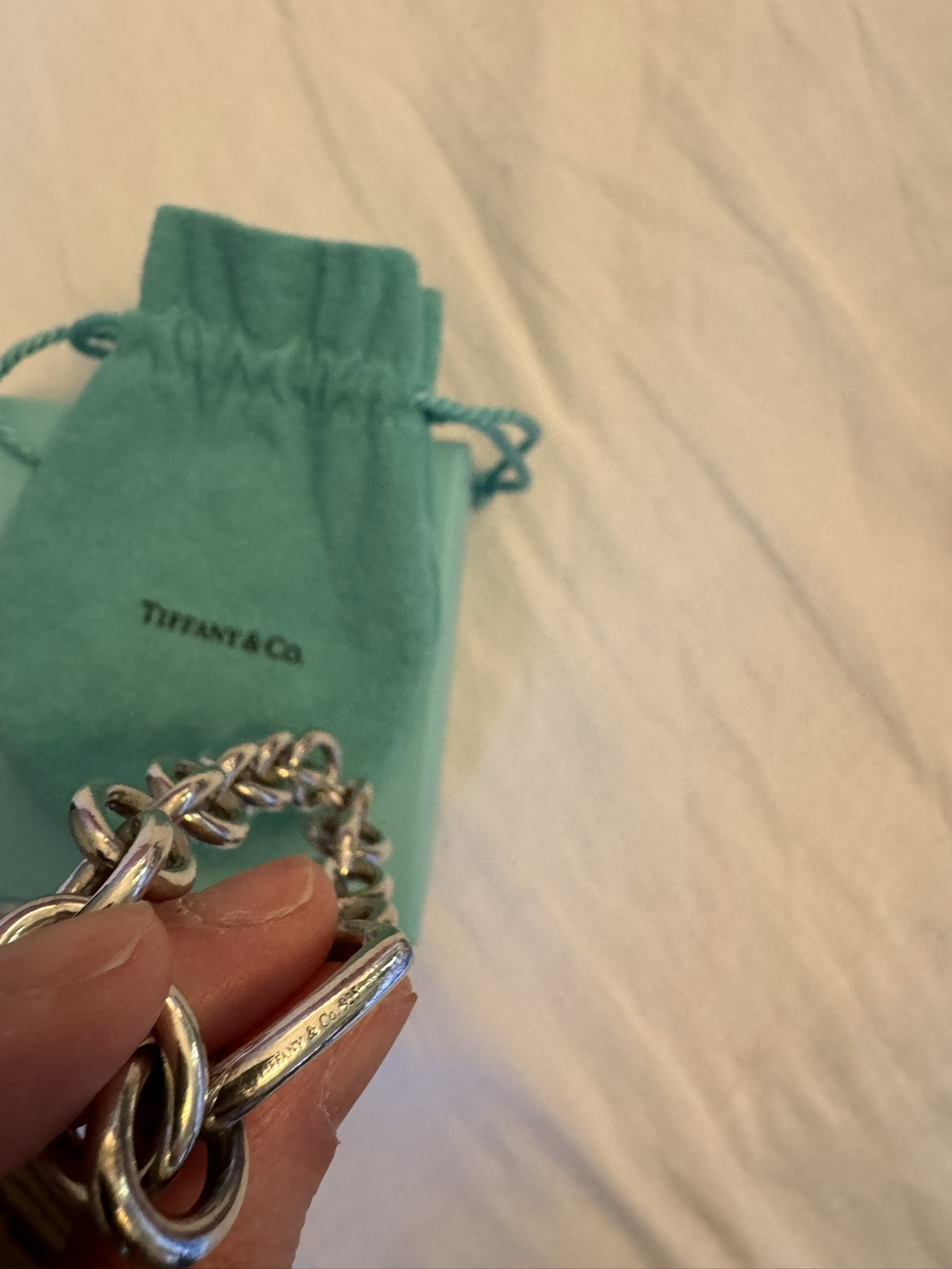 Tiffany & co open heart clasped silver bracelet - photo 4