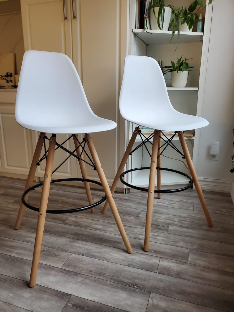 Eiffel White Counter Stools (2-piece set) thumbnail