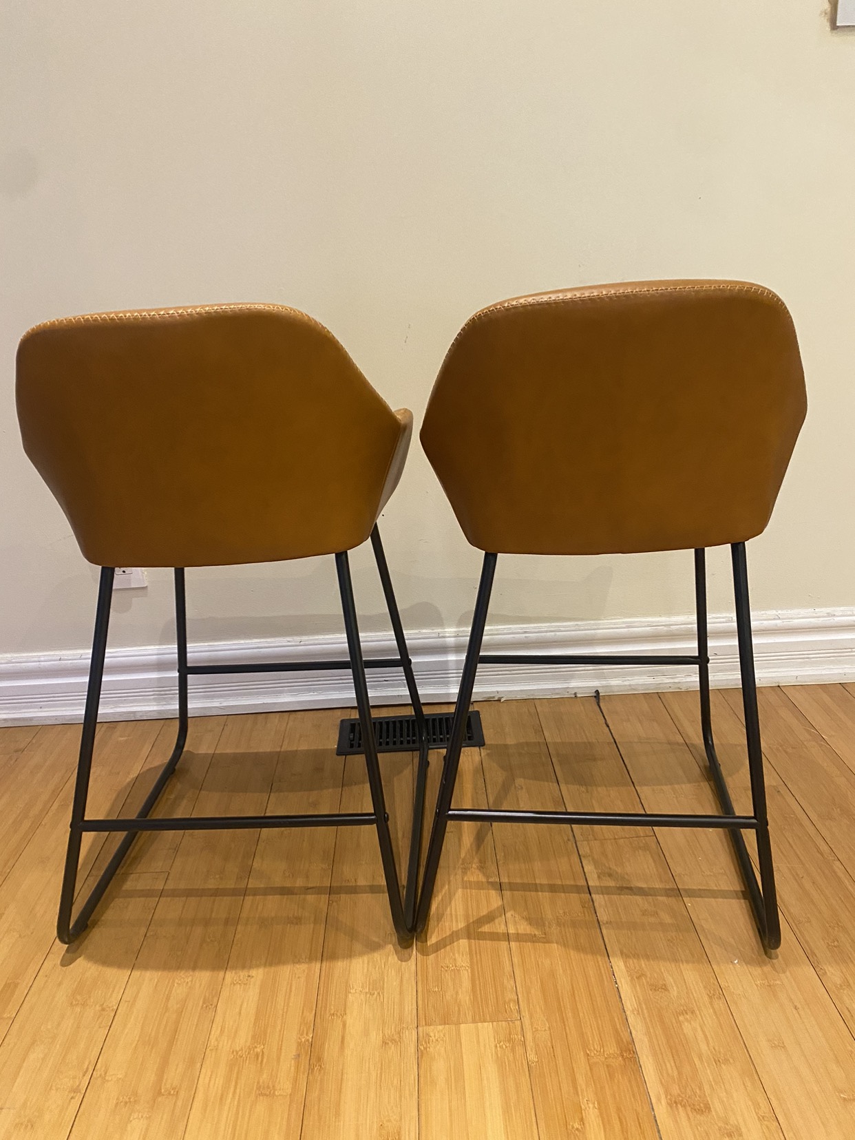 Kitchen Counter Height Bar Stoolwith Back Set of 2 image indicator(5)