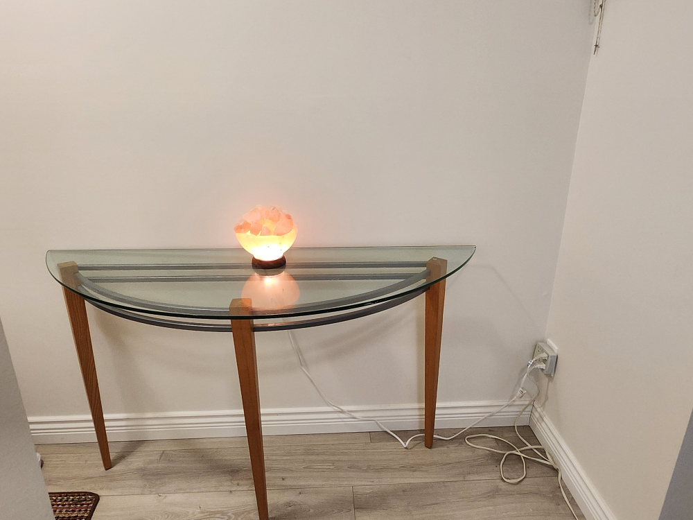 Semi Circl glass top table thumbnail