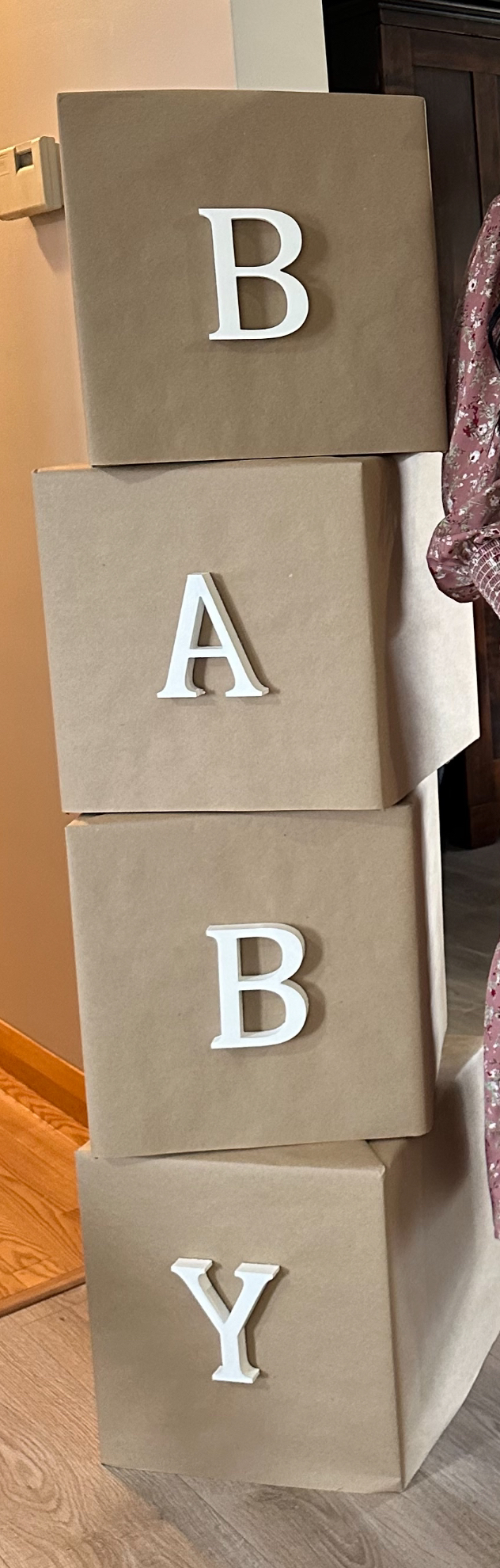 Baby Shower Decor - Neutral baby blocks thumbnail