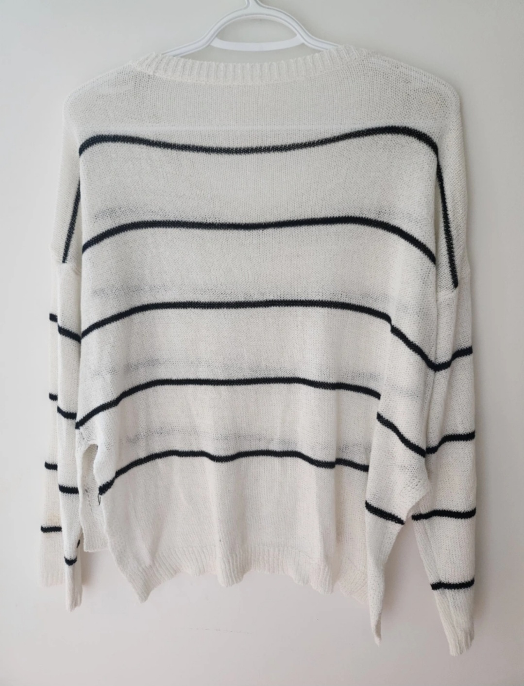 White Long Sleeved Shirt with Stripes - Small image indicator(2)