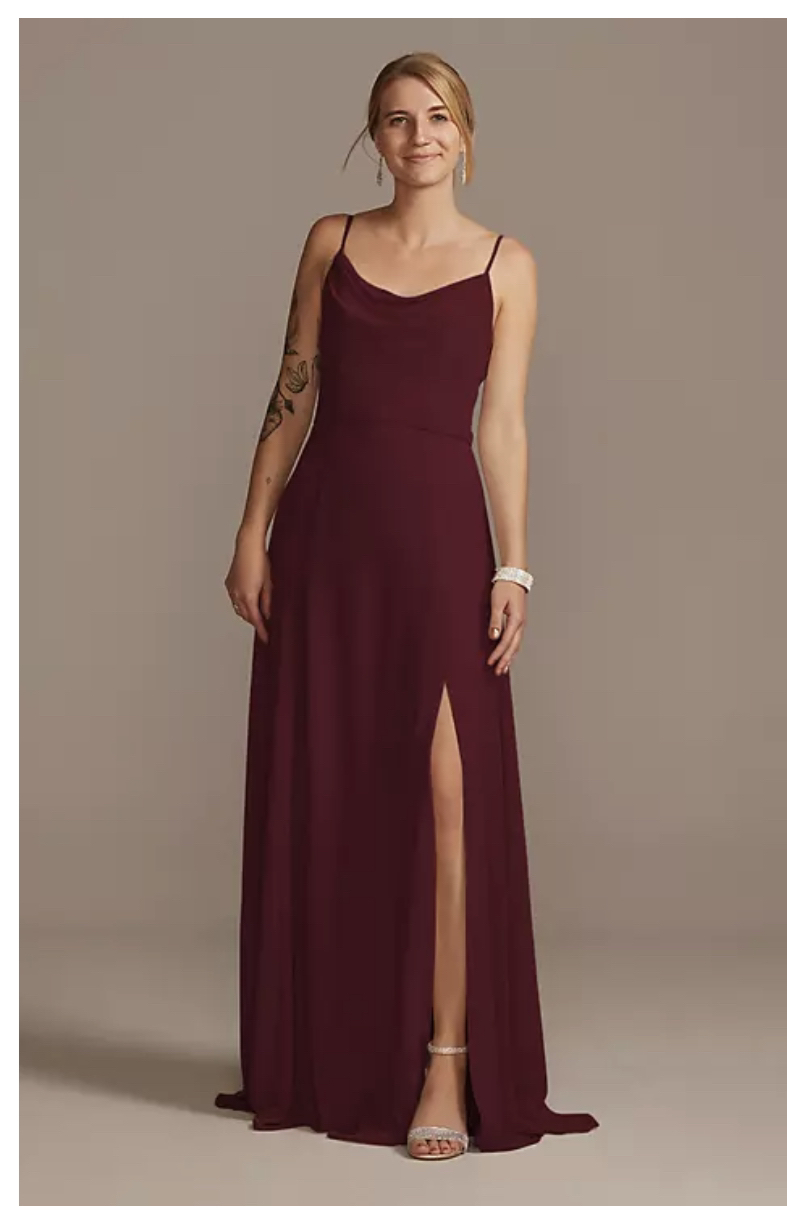 Long cowl neck dress