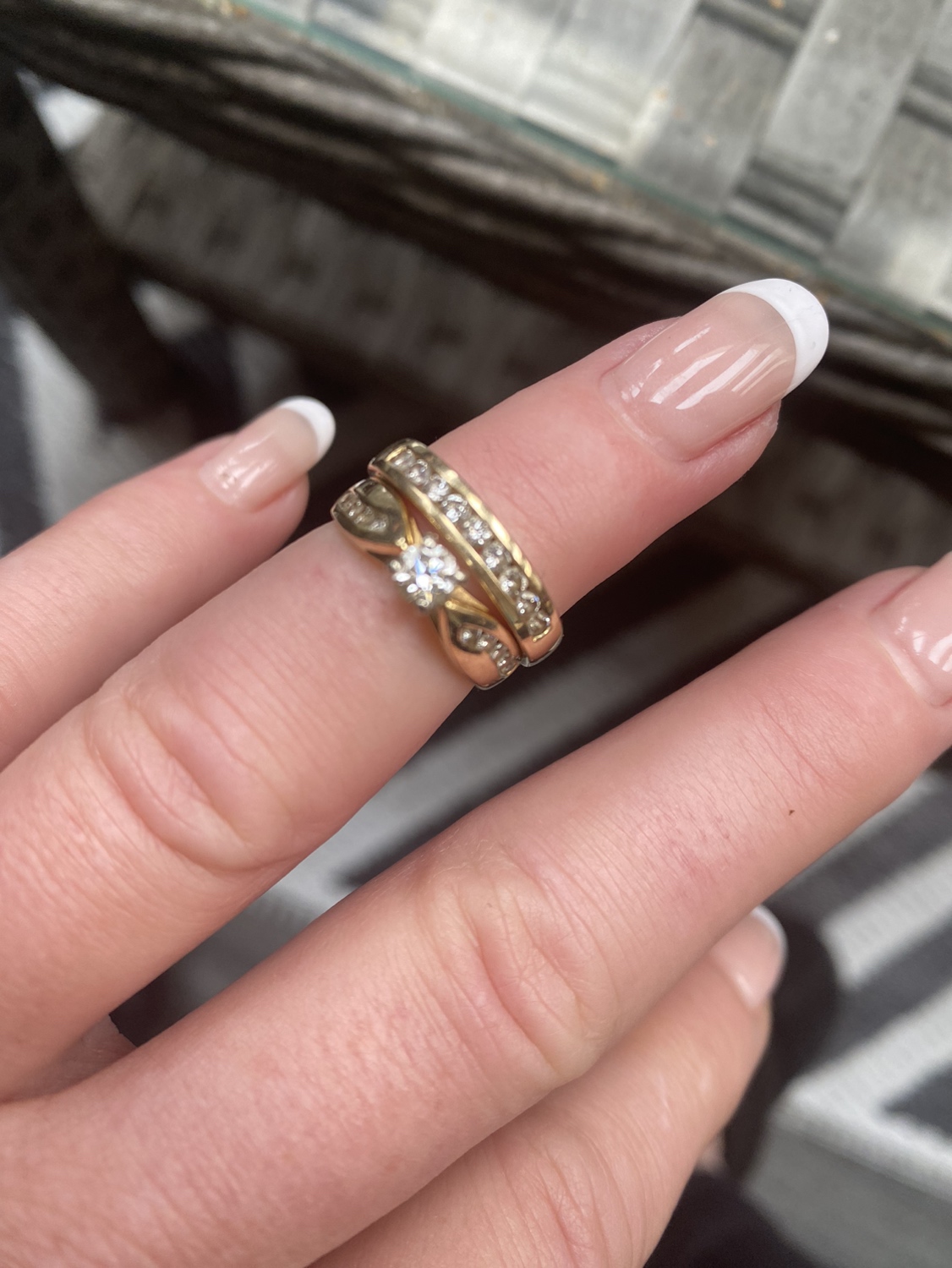 Diamond wedding set.