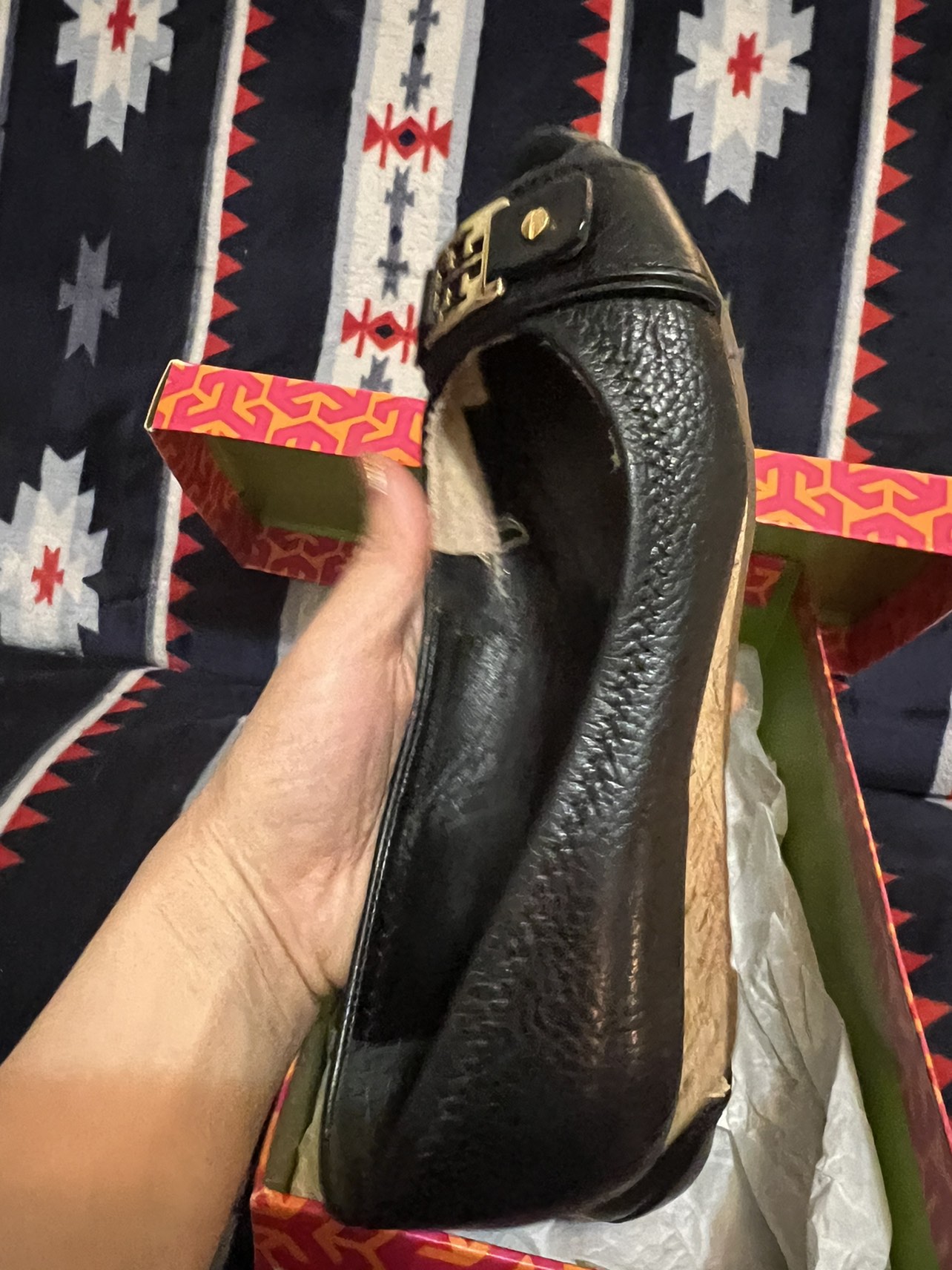 Tory Burch Black Emma Tumbled veg leather size 6 🥕 - photo 4