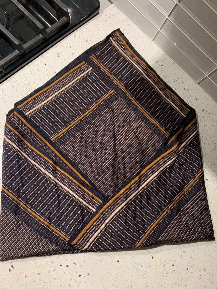 Dark brown striped scarf 26” x 26” - photo 2