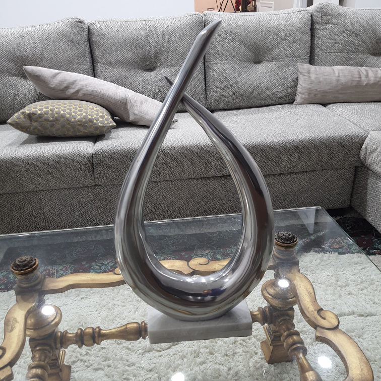 Benzara Chrome-finished Aluminum/ Marble Sculpture - Multi