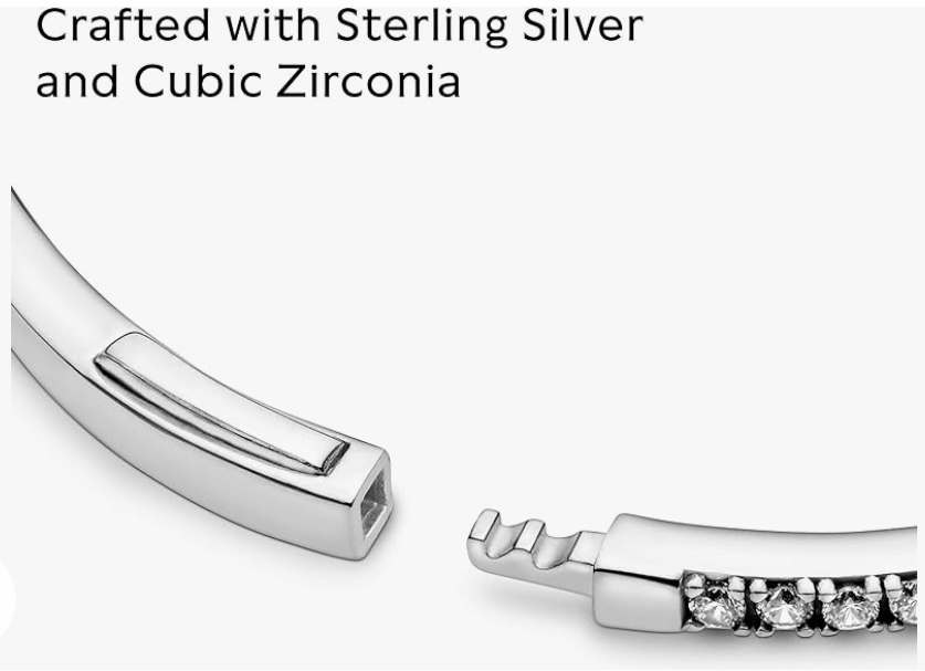 Pandora-Sparkling Wishbone Bangle Bracelet - photo 2