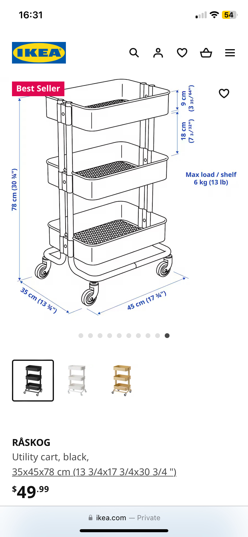 Ikea - Raskog Utility Cart (Black) - photo 2