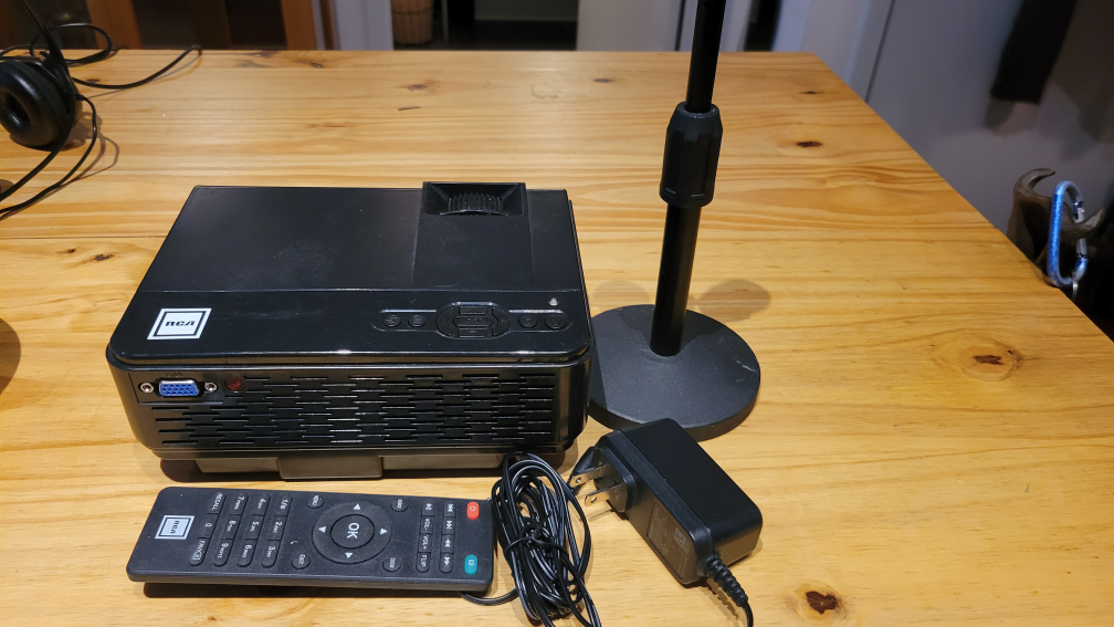 RCA Home Projector with desk stand