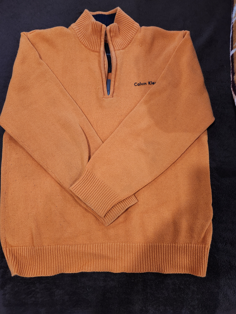 beautiful orange Calvin klein kids sweater age 8-10 thumbnail