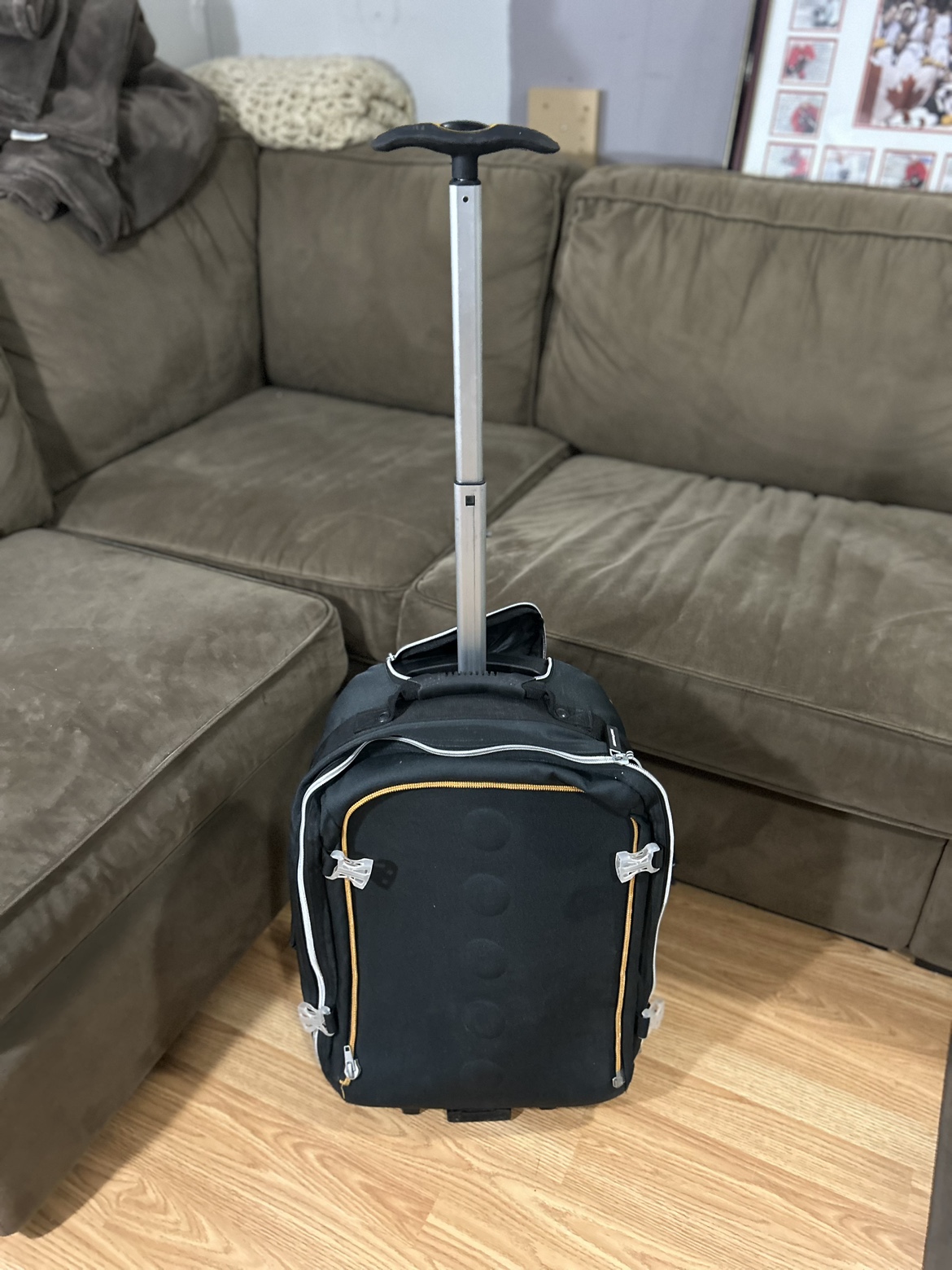 Rolling carry on backpack