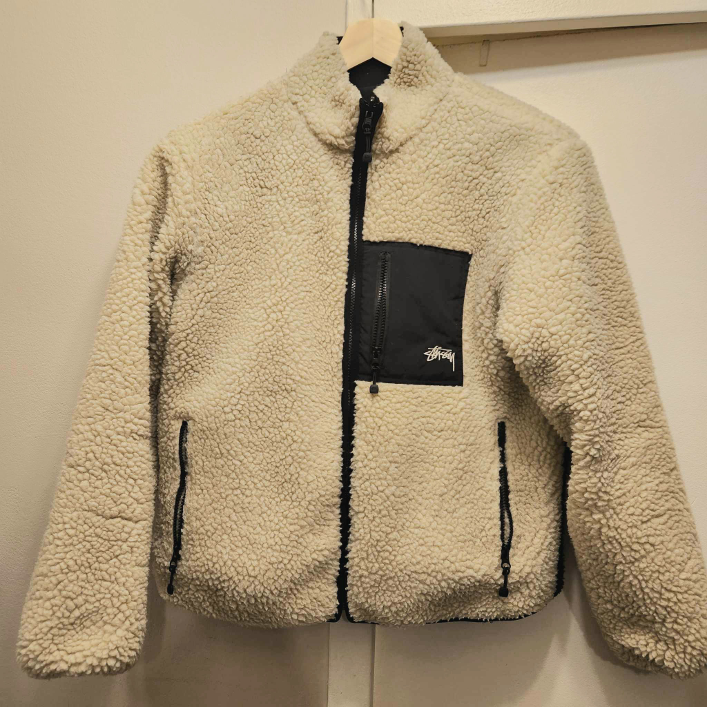 Stussy 8 Ball Sherpa Reversible Jacket "Cream" (read desc.) - photo 2