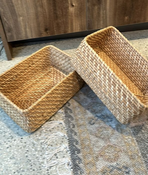 MUJI rattan rectangular baskets (2) thumbnail