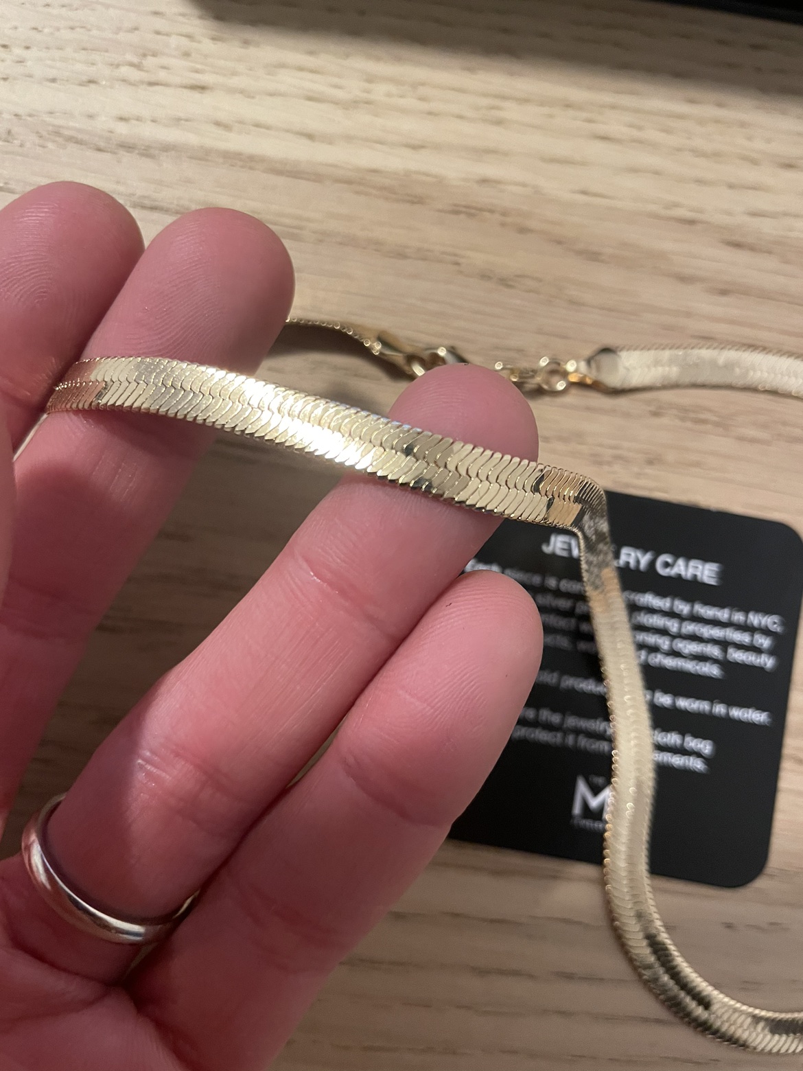 herringbone vermeil necklace (new with box) image indicator(3)