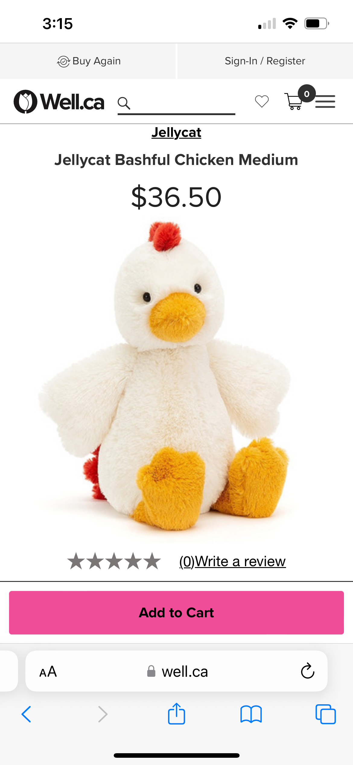 Jellycat Bashful Chicken Plushie - photo 3