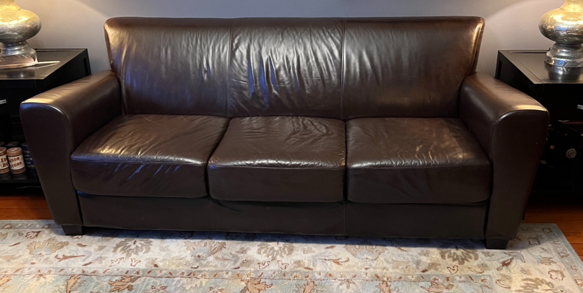 Brown Leather Couch and Chair - photo 2