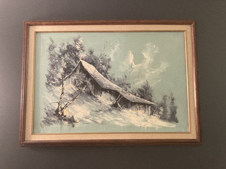 Oil on Canvas Painting with Oak Frame