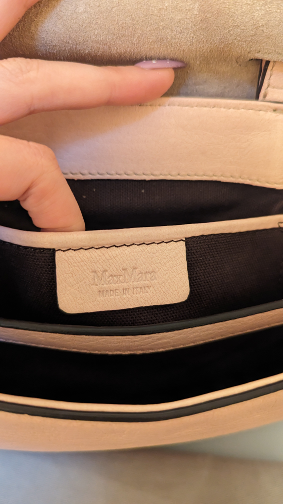 Authentic Max Mara pink leather crossbody top handle bag image indicator(9)