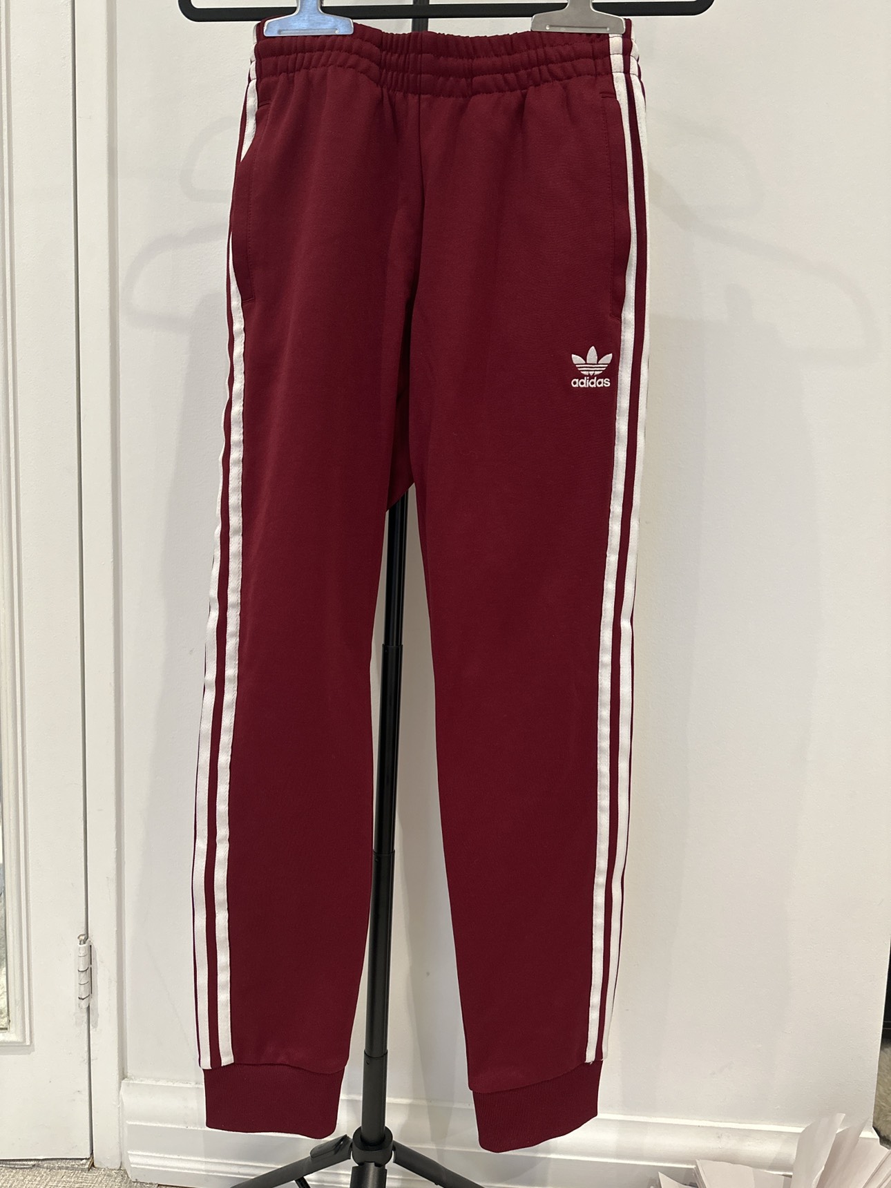 Adidas burgundy track pants (S)