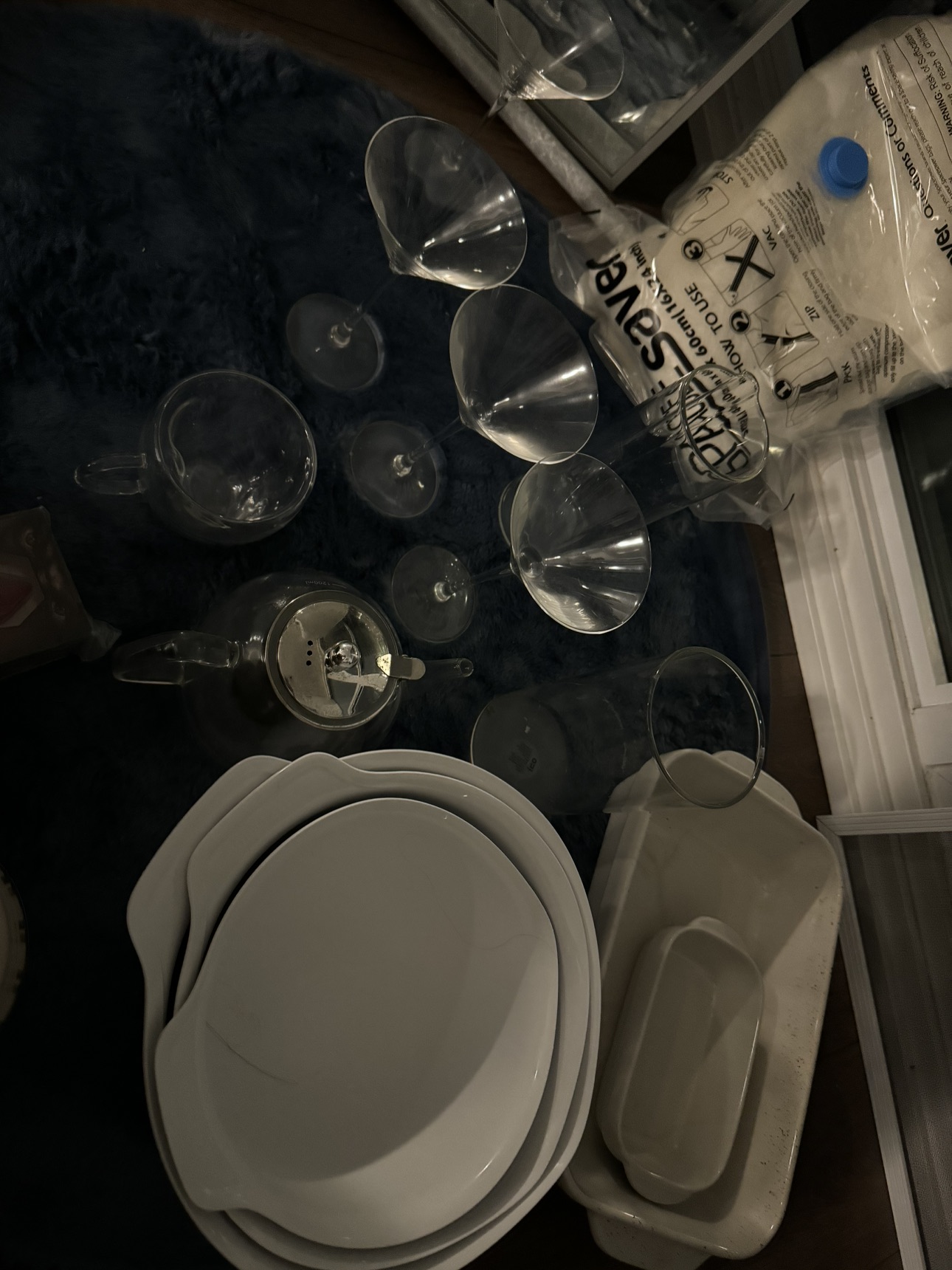 Variety of glassware and kitchen stuff