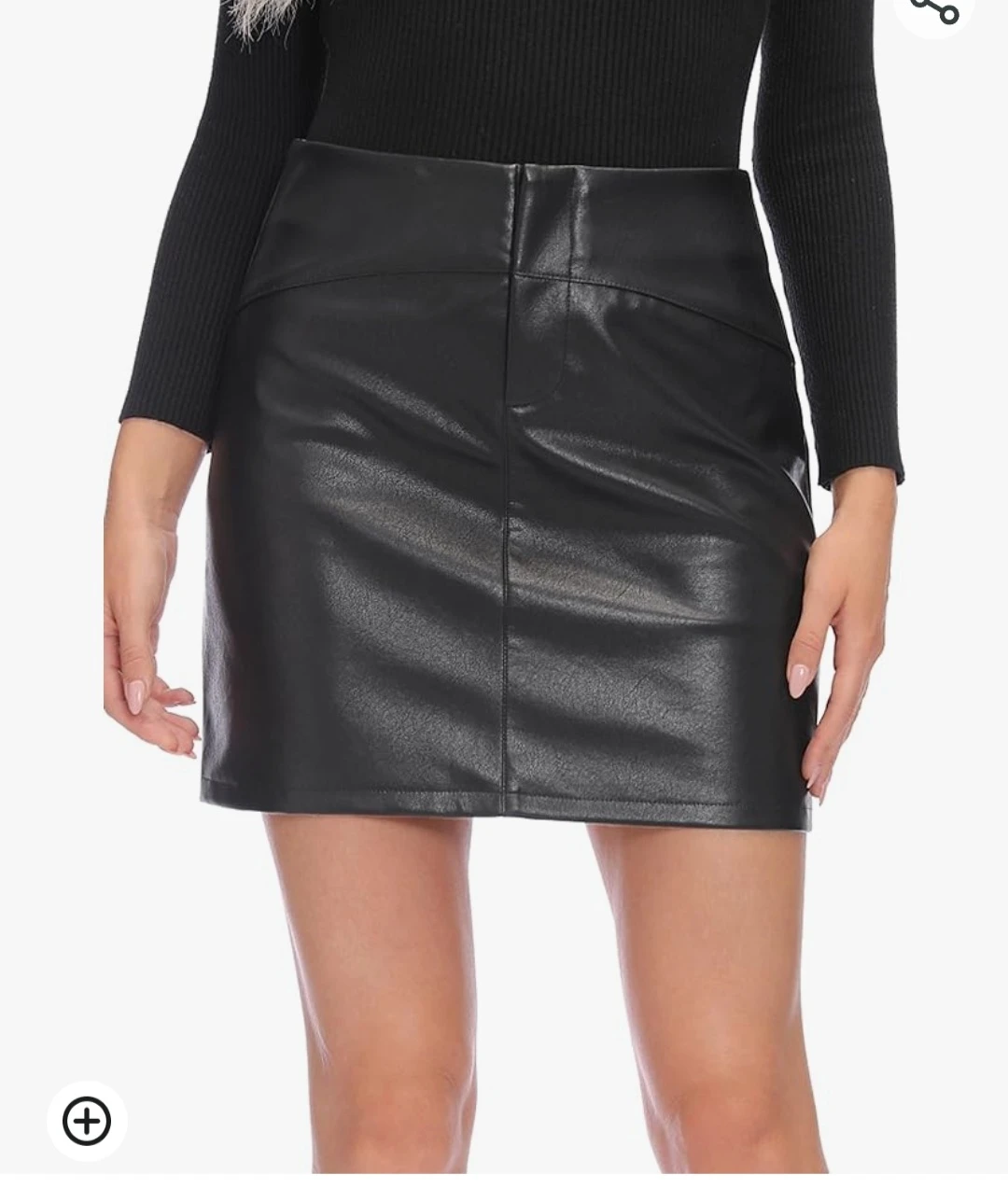 Women's High Waisted Faux Leather Mini Pencil Skirt