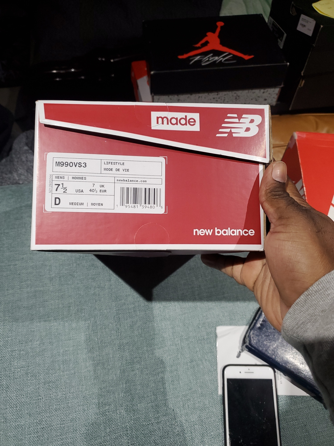 new balance  7.5m 990v3 grey