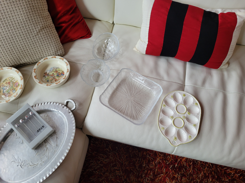 various glass bowls and stuff