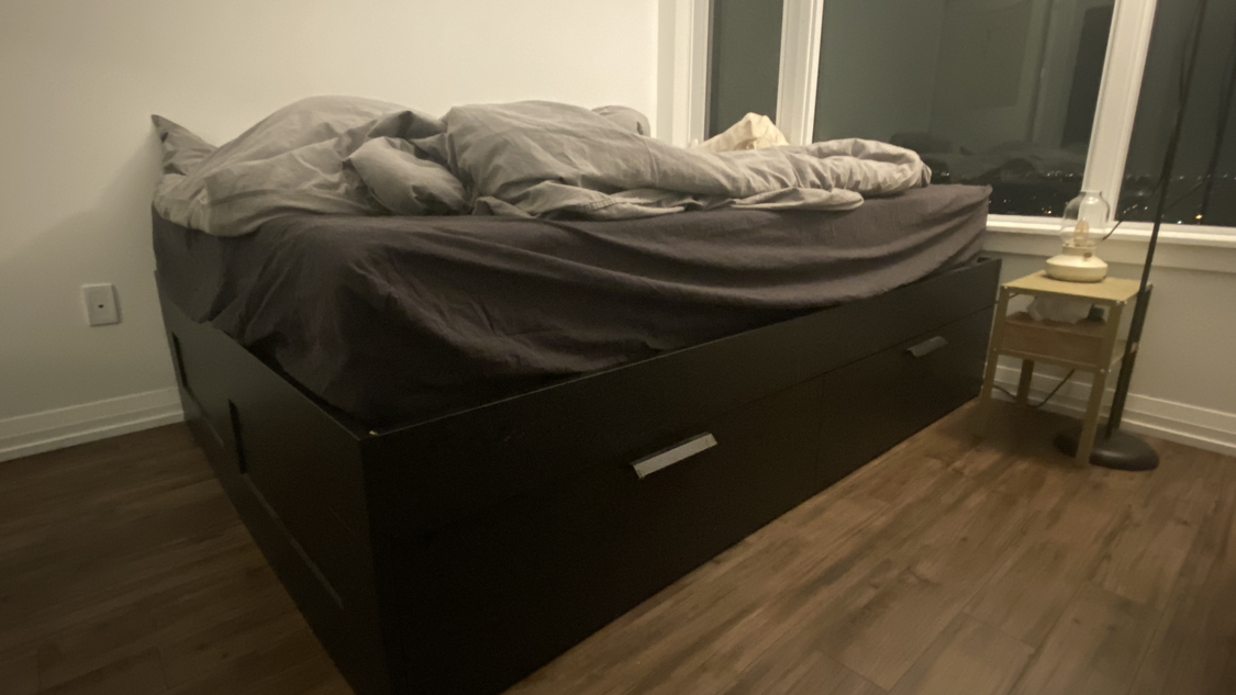 Ikea Brimnes Queen bed frame with storage - photo 2
