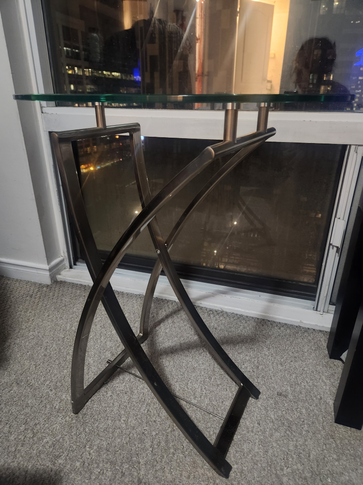 gorgeous glass and metal side table - photo 2