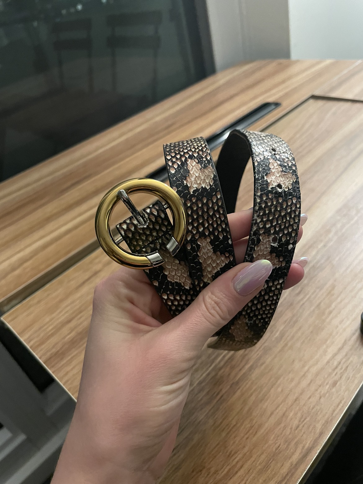 Faux snake skin belt - size S thumbnail
