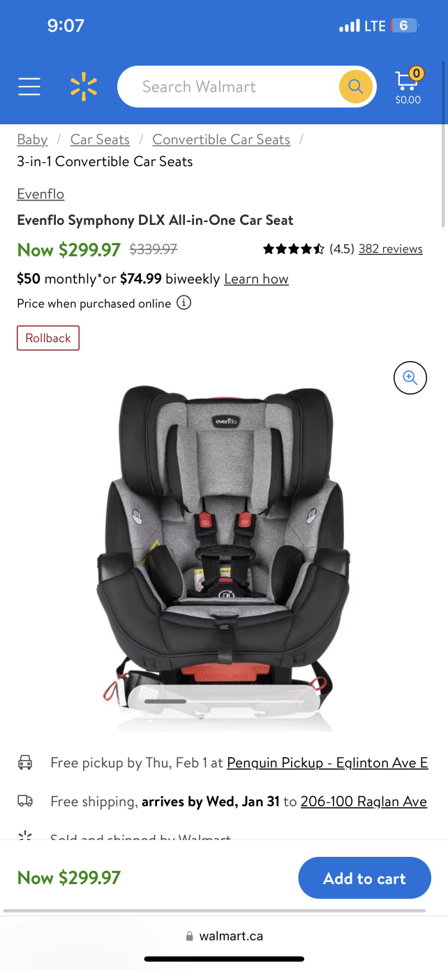 Evenflo car seat