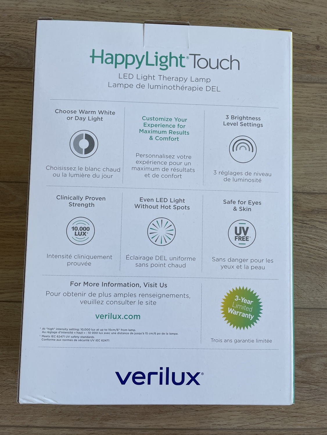 Verilux HappyLight Touch light therapy lamp image indicator(2)