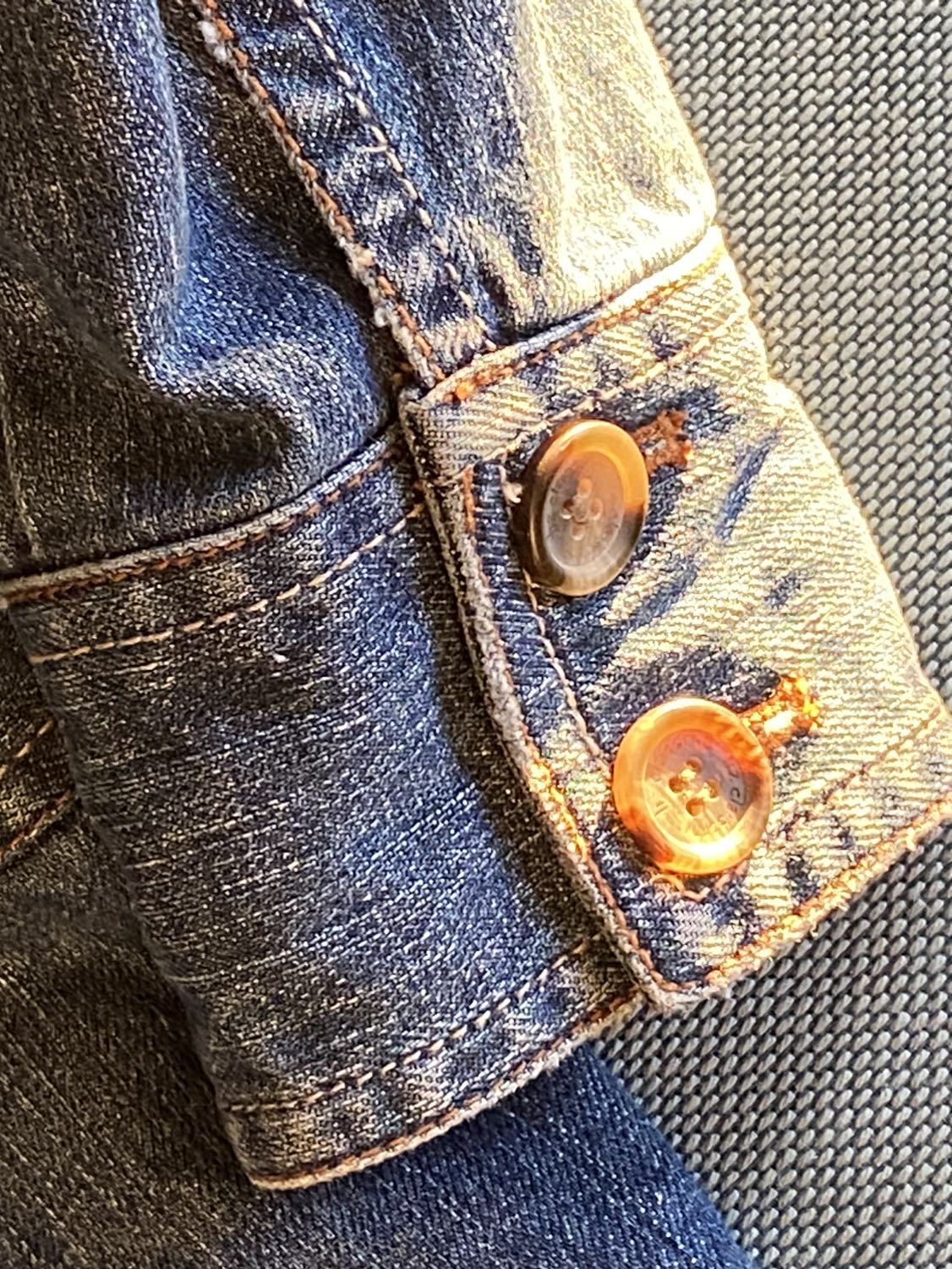 Liz Claiborne Denim Jacket with removable faux fur collar image indicator(8)