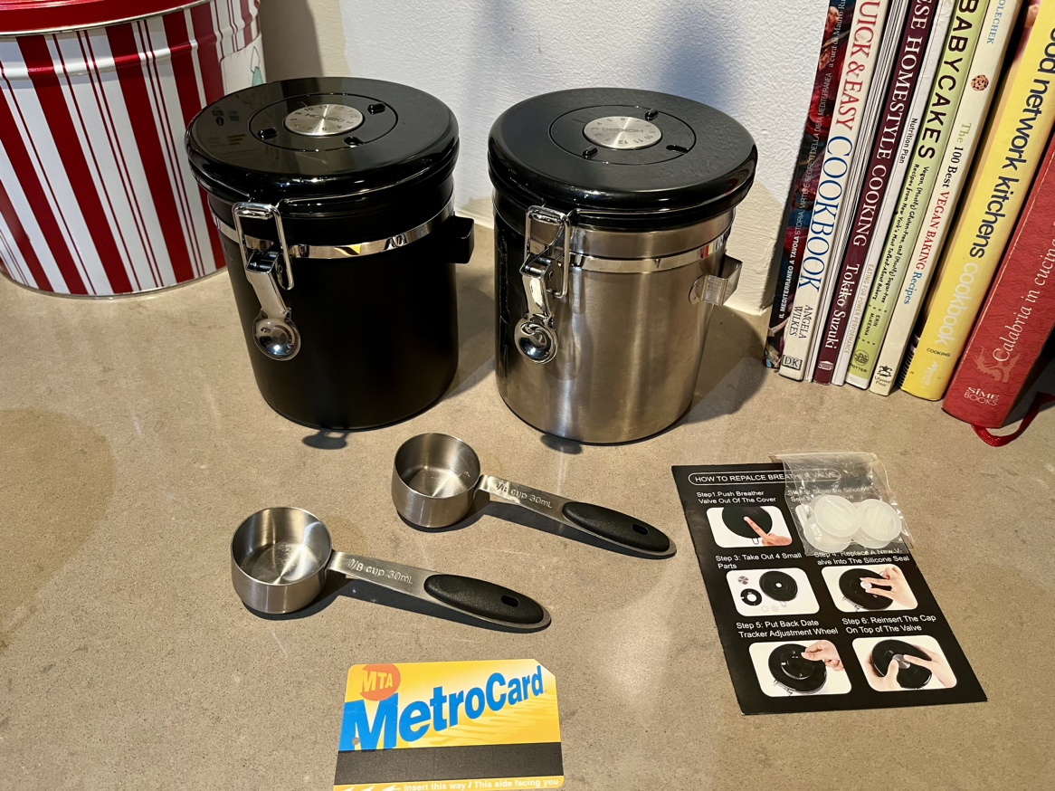 NEW Airtight Stainless Steel Canisters w Date Tracker&Scoop - photo 4