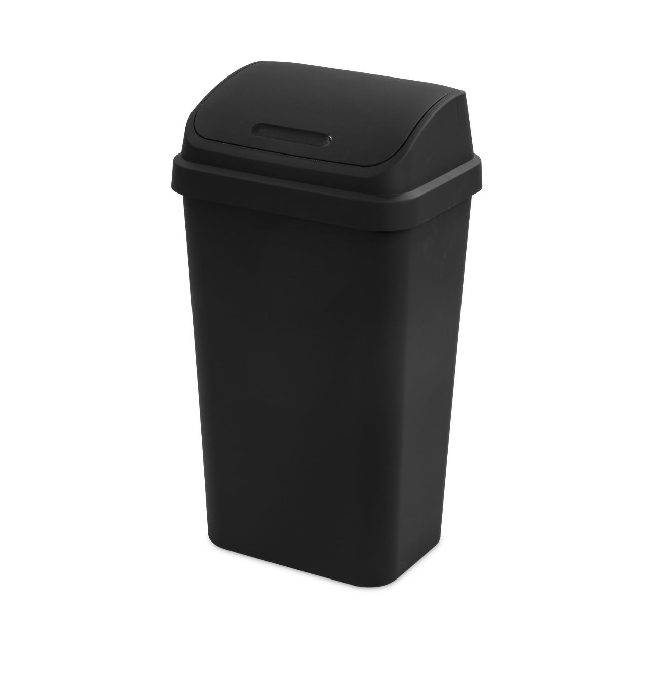 Sterilite 13 Gal. Swing Top Wastebasket Plastic, Black