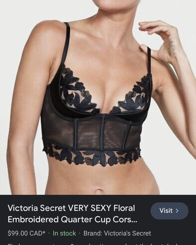 New Victoria Secret Floral Cup Corset Top 34B image indicator(2)