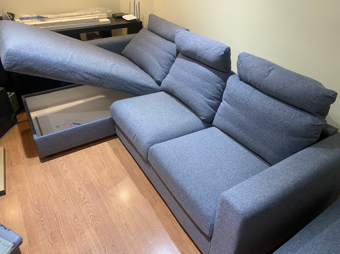 IKEA Vimle aka Finnala couch with footstool storage - photo 2